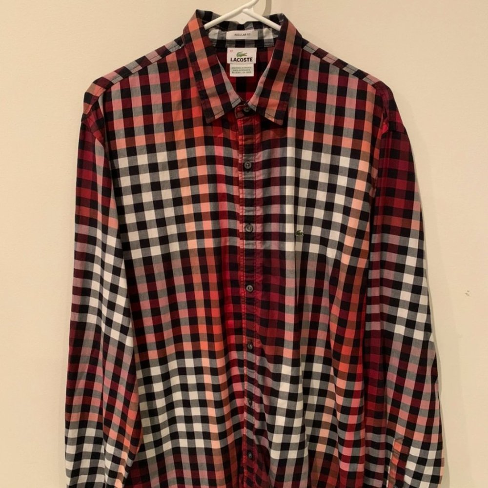 Lacoste Sport Check Red & Black XL